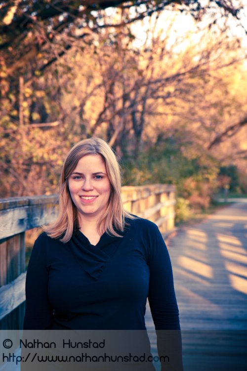 Julia Miller on a bridge